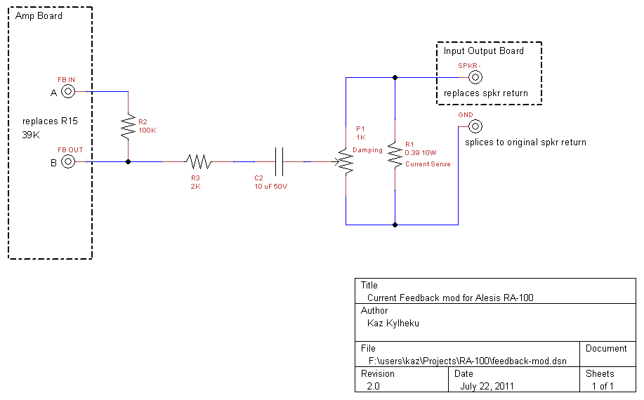 RA 100 current feedback circuit
